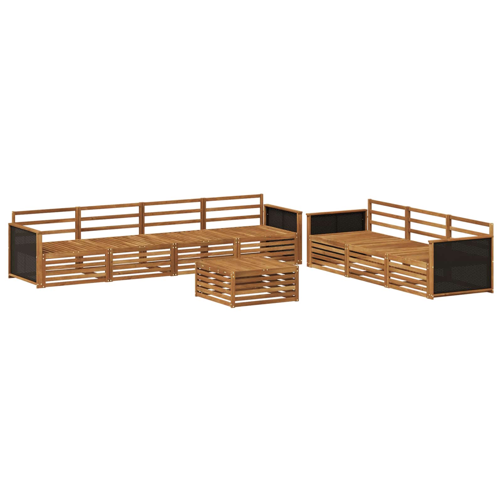 Σειρά Καναπέ Εξωτερικού 8 pcs Φυσικό 79 x 79 x 37 εκ - Pakobazaar