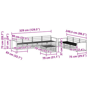 Σειρά Καναπέ Εξωτερικού 8 pcs Φυσικό 79 x 79 x 37 εκ - Pakobazaar
