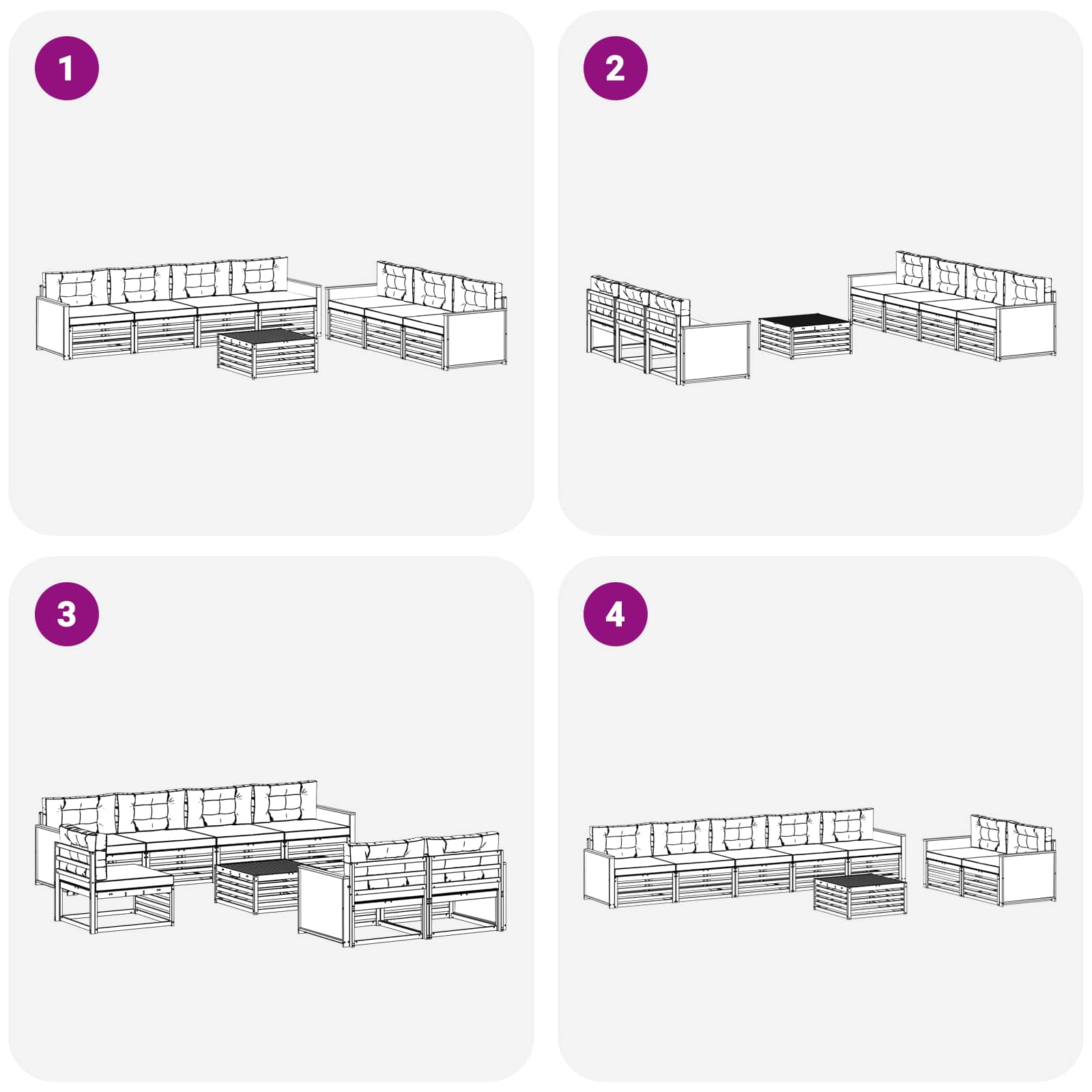 Σειρά Καναπέ Εξωτερικού 8 pcs Φυσικό και Κρέμα 79 x 79 x 37 εκ - Pakobazaar