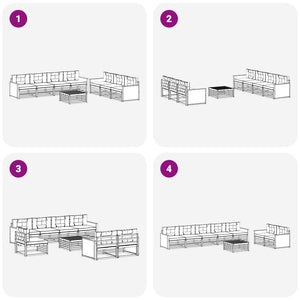 Σειρά Καναπέ Εξωτερικού με μαξιλάρι 8 pcs Φυσικό και Ανθρακί - Pakobazaar