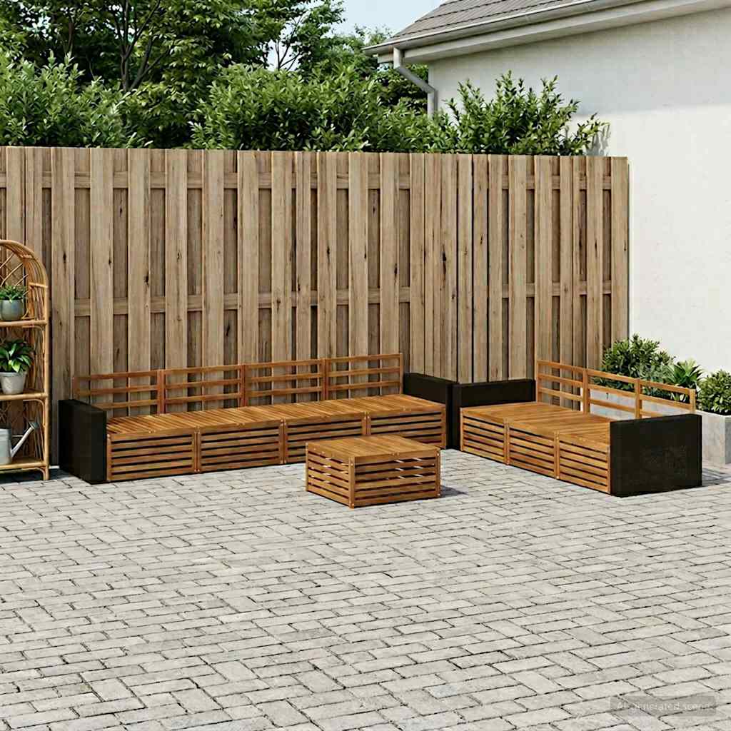 Σειρά Καναπέ Εξωτερικού 8 pcs Φυσικό 79 x 79 x 37 εκ - Pakobazaar