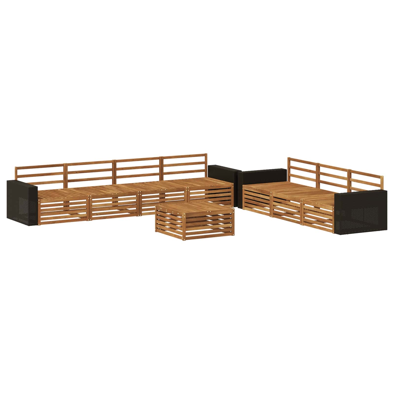 Σειρά Καναπέ Εξωτερικού 8 pcs Φυσικό 79 x 79 x 37 εκ - Pakobazaar