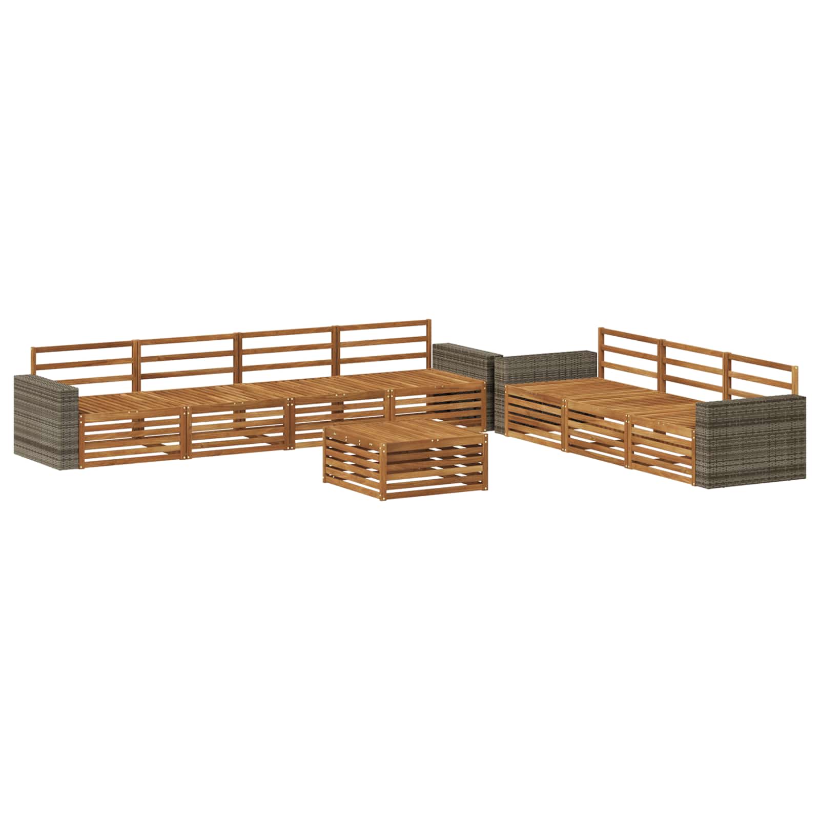 Σειρά Καναπέ Εξωτερικού 8 pcs Φυσικό 79 x 79 x 37 εκ - Pakobazaar