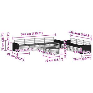 Σειρά Καναπέ Εξωτερικού 8 pcs Φυσικό 79 x 79 x 37 εκ - Pakobazaar