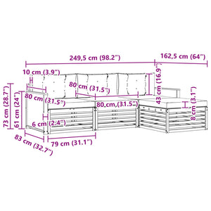Σειρά Καναπέ Εξωτερικού 4 pcs Φυσικό και Κρέμα Πολυεστέρας - Pakobazaar
