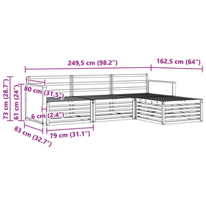 Σειρά Καναπέ Εξωτερικού Φυσικό 249,5 x 162,5 x 73 εκ - Pakobazaar
