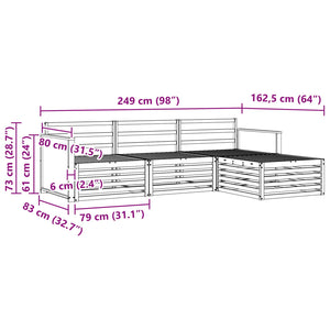 Σειρά Καναπέ Εξωτερικού Φυσικό 249 x 162,5 x 73 εκ - Pakobazaar