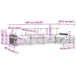 Σειρά Καναπέ Εξωτερικού 5 pcs Φυσικό και Μπεζ Πολυεστέρας - Pakobazaar