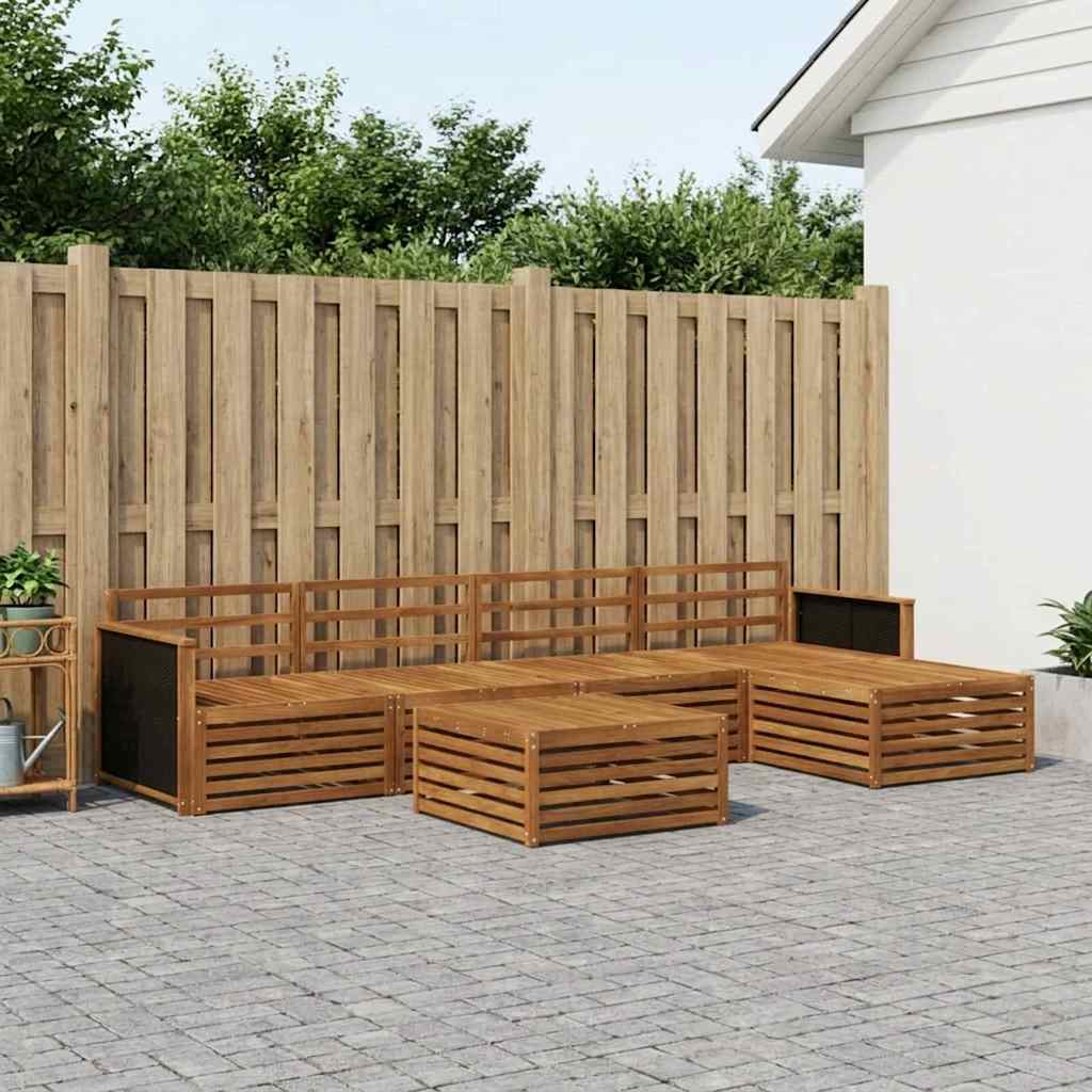 Σειρά Καναπέ Εξωτερικού 6 pcs Φυσικό 79 x 79 x 37 εκ - Pakobazaar