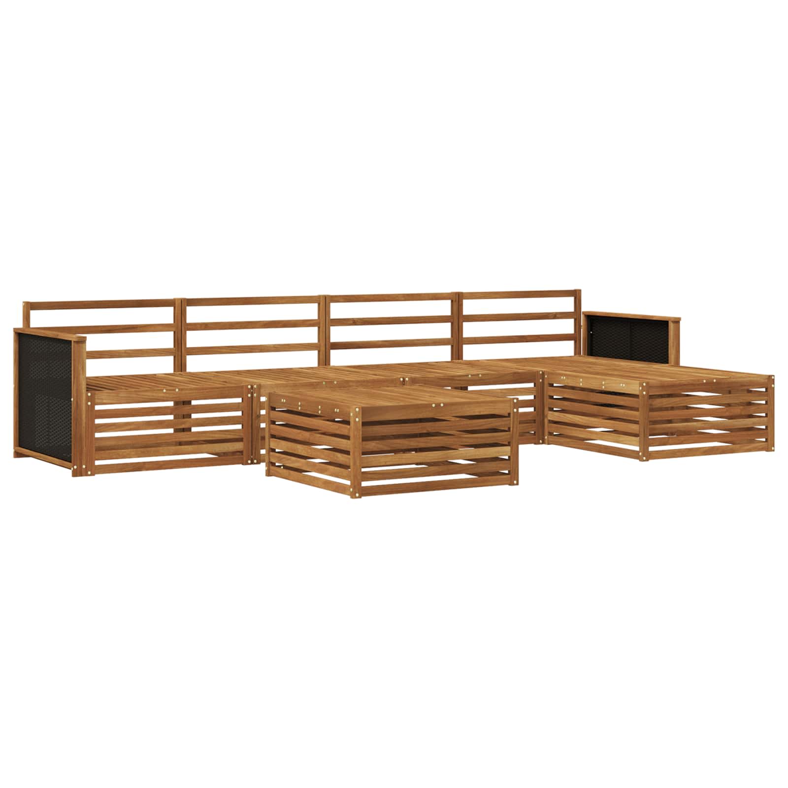 Σειρά Καναπέ Εξωτερικού 6 pcs Φυσικό 79 x 79 x 37 εκ - Pakobazaar