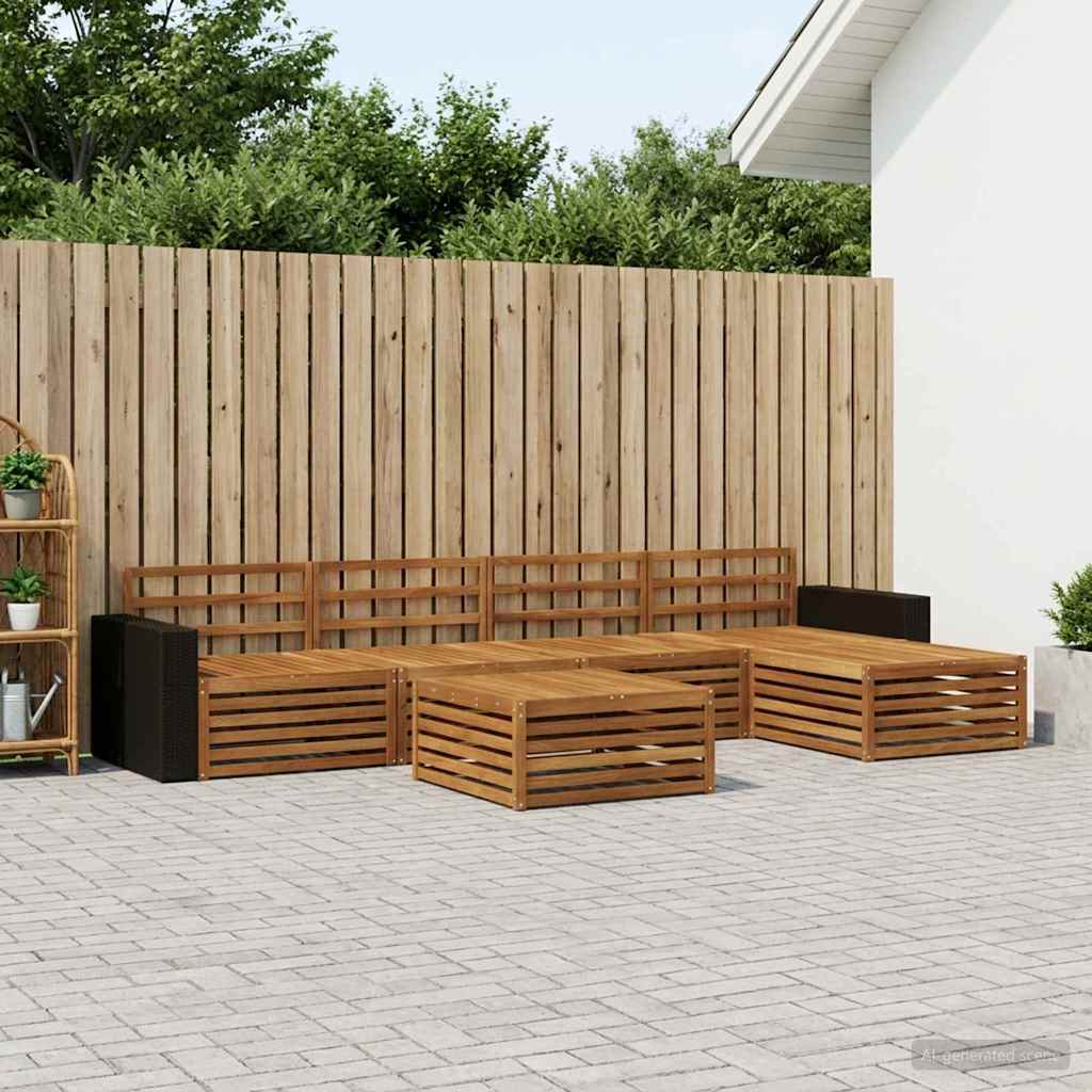 Σειρά Καναπέ Εξωτερικού 6 pcs Φυσικό 79 x 79 x 37 εκ - Pakobazaar