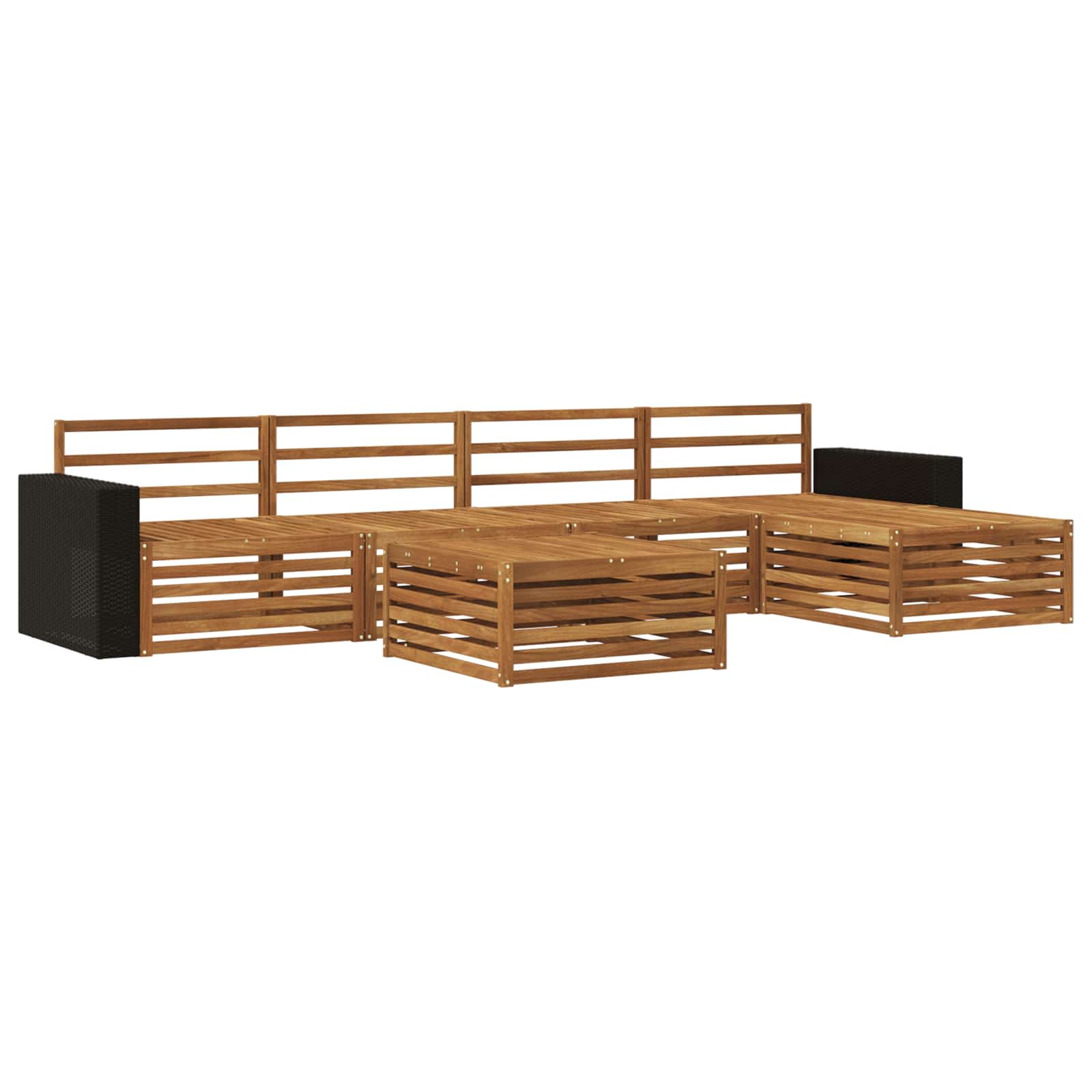 Σειρά Καναπέ Εξωτερικού 6 pcs Φυσικό 79 x 79 x 37 εκ - Pakobazaar
