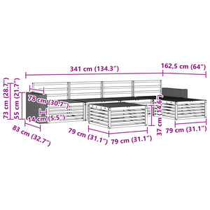 Σειρά Καναπέ Εξωτερικού 6 pcs Φυσικό 79 x 79 x 37 εκ - Pakobazaar