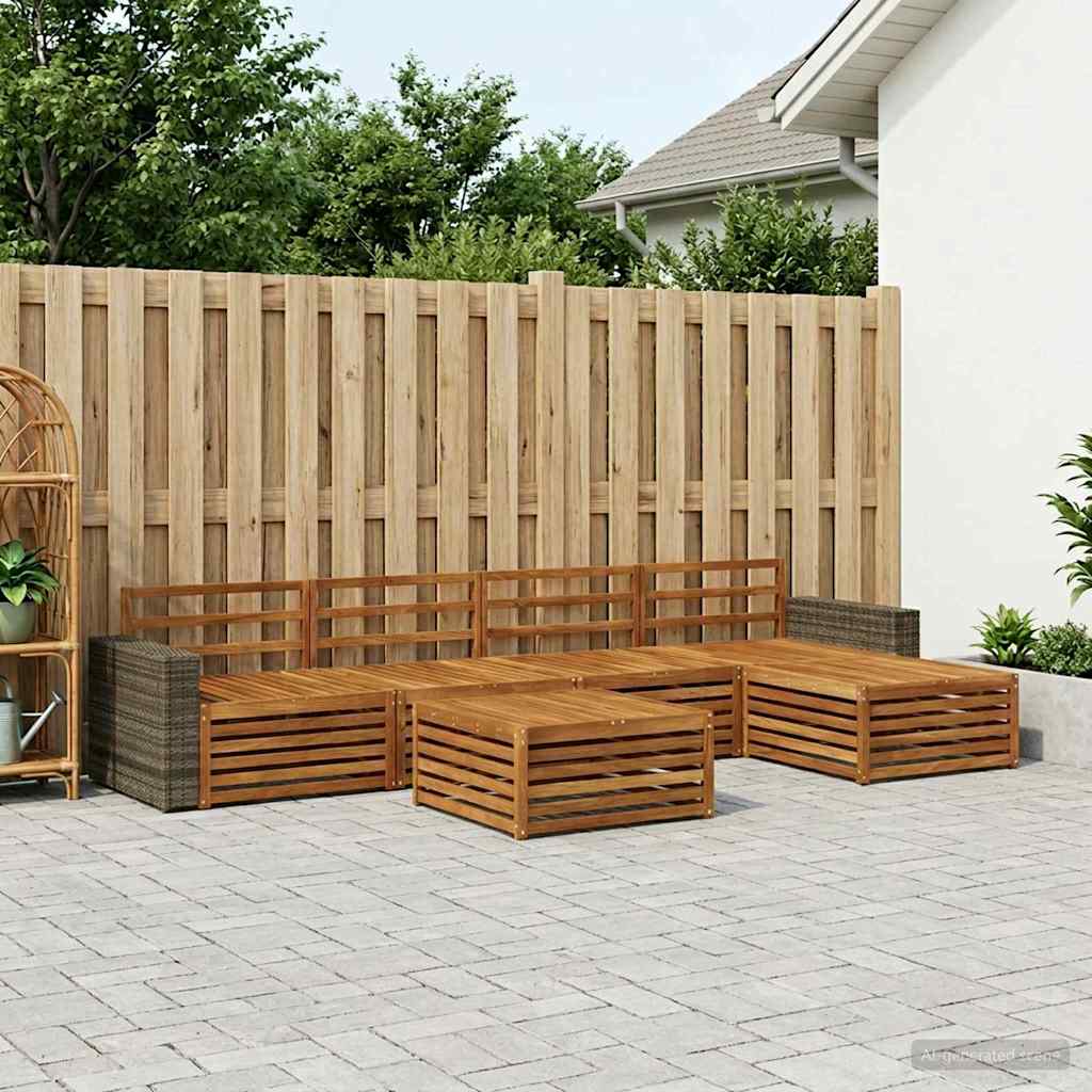 Σειρά Καναπέ Εξωτερικού 6 pcs Φυσικό 79 x 79 x 37 εκ - Pakobazaar