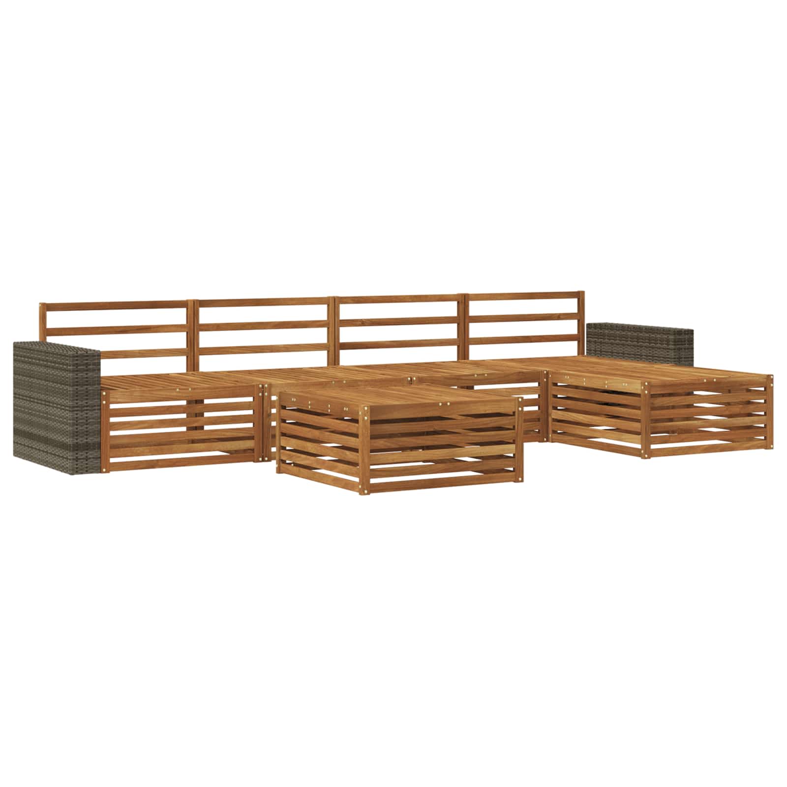 Σειρά Καναπέ Εξωτερικού 6 pcs Φυσικό 79 x 79 x 37 εκ - Pakobazaar