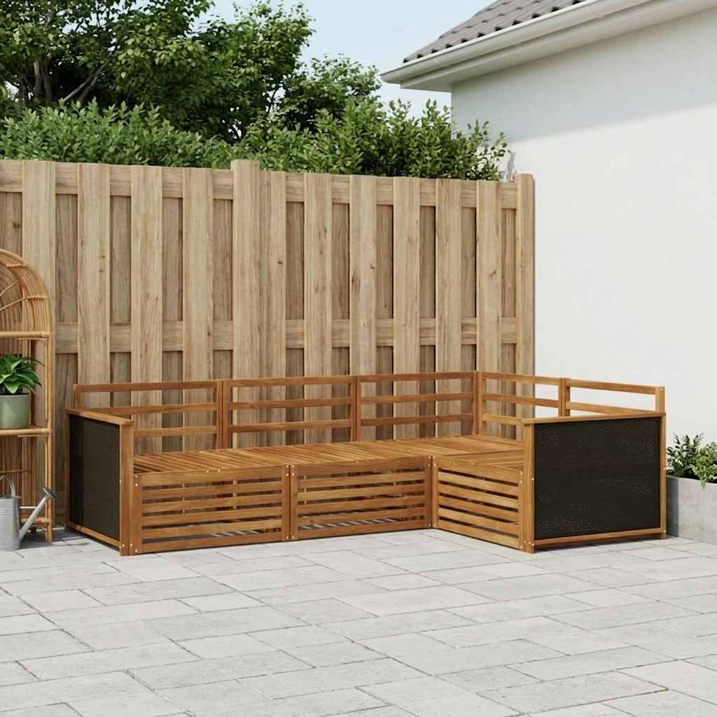 Σειρά Καναπέ Εξωτερικού 4 pcs Φυσικό 247,5 x 168,5 x 73 εκ - Pakobazaar