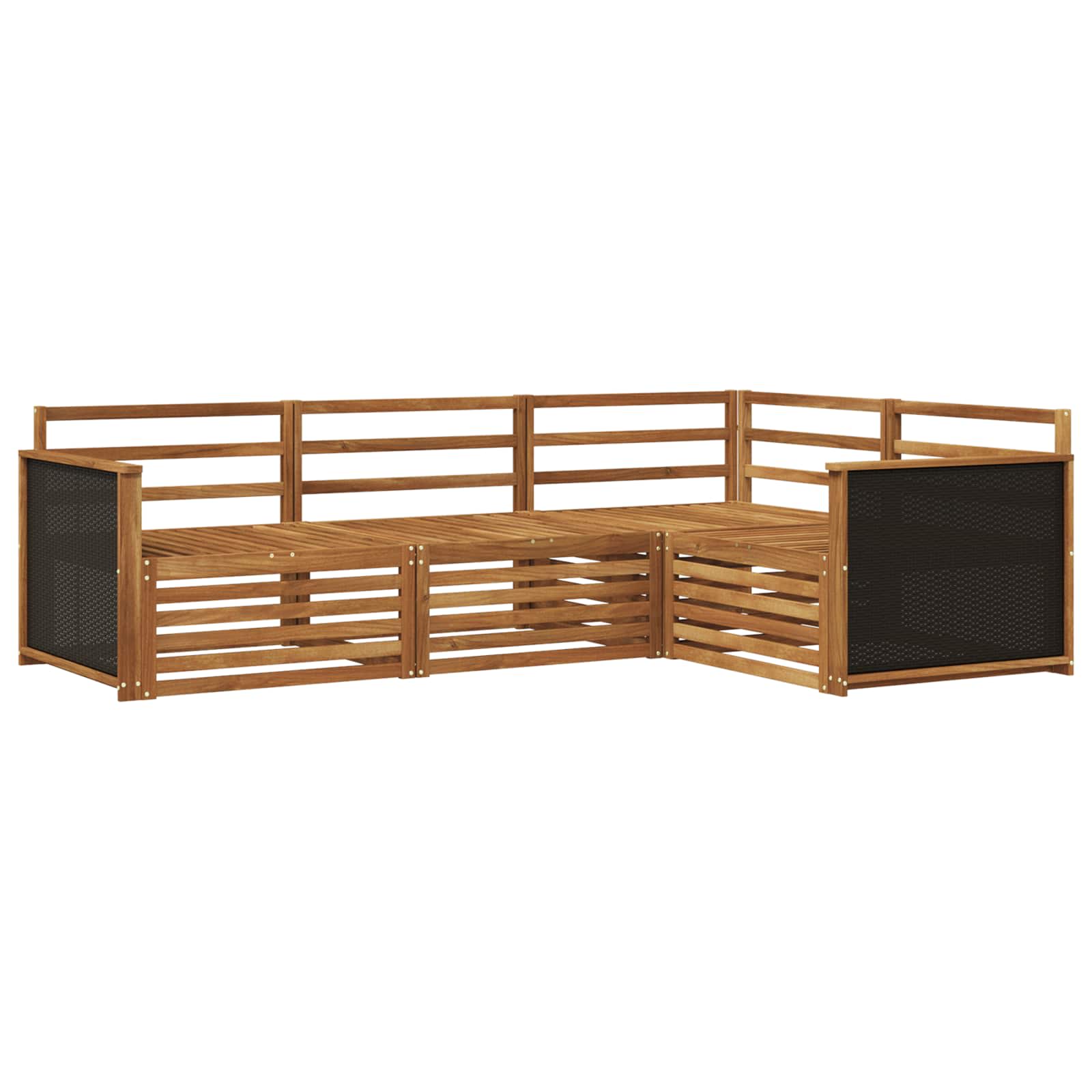 Σειρά Καναπέ Εξωτερικού 4 pcs Φυσικό 247,5 x 168,5 x 73 εκ - Pakobazaar