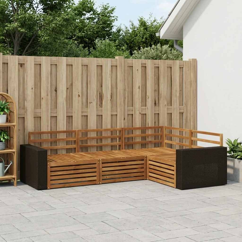 Σειρά Καναπέ Εξωτερικού 4 pcs Φυσικό 255,5 x 176,5 x 73 εκ - Pakobazaar