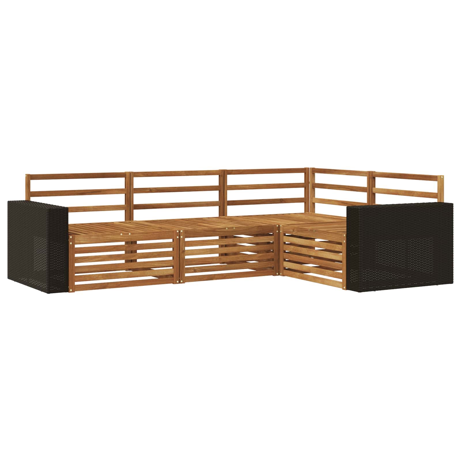 Σειρά Καναπέ Εξωτερικού 4 pcs Φυσικό 255,5 x 176,5 x 73 εκ - Pakobazaar