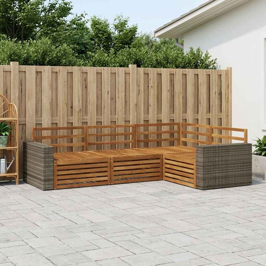 Σειρά Καναπέ Εξωτερικού 4 pcs Φυσικό 255,5 x 176,5 x 73 εκ - Pakobazaar