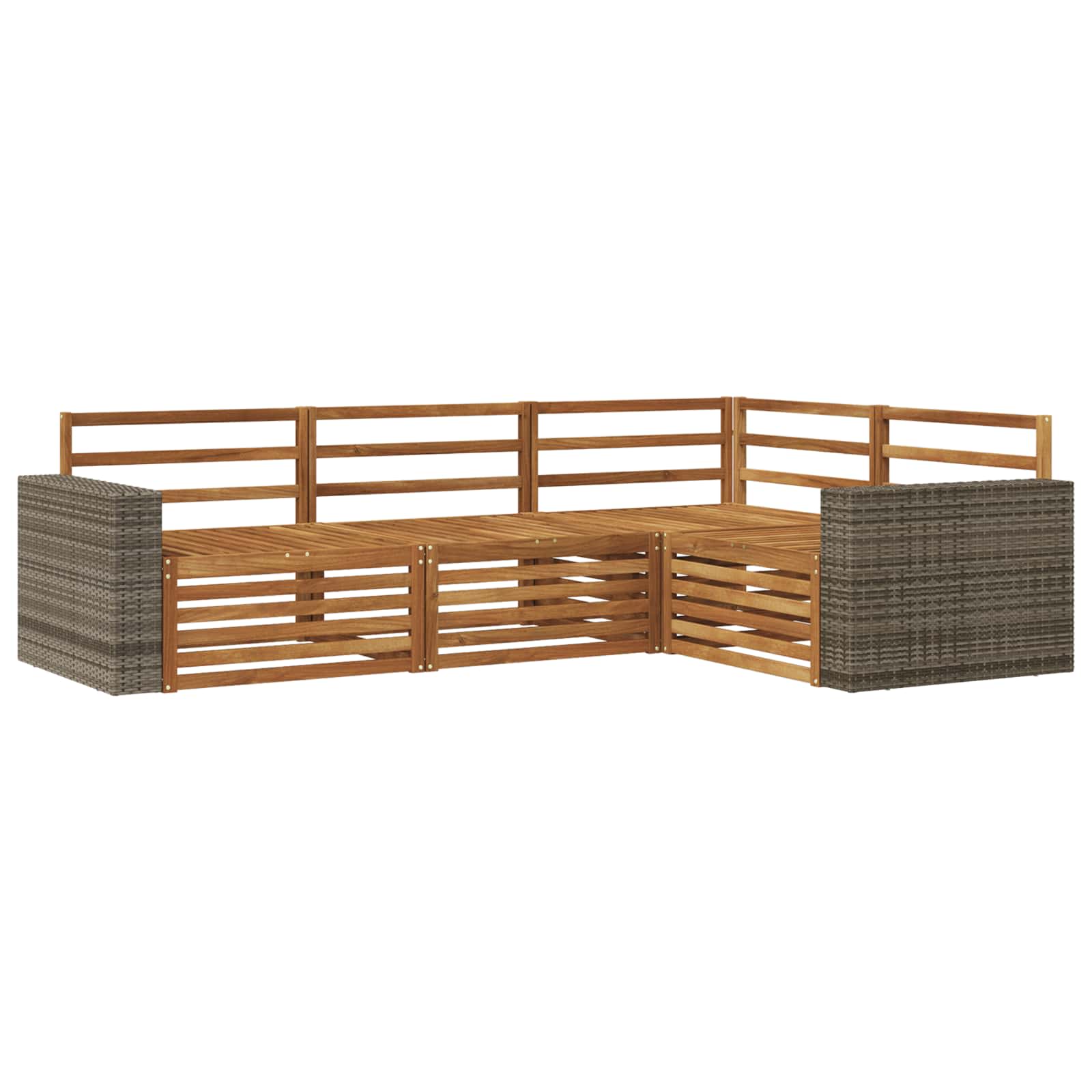 Σειρά Καναπέ Εξωτερικού 4 pcs Φυσικό 255,5 x 176,5 x 73 εκ - Pakobazaar
