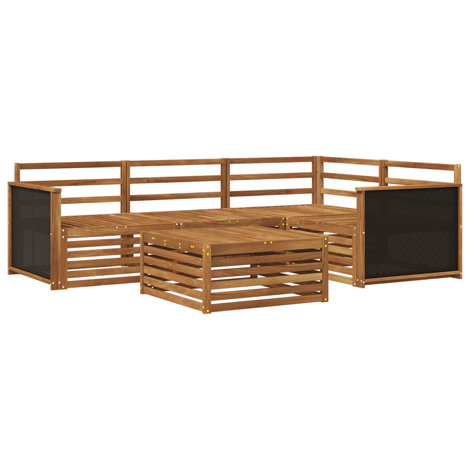 Σειρά Καναπέ Εξωτερικού 5 pcs Φυσικό 79 x 79 x 37 εκ - Pakobazaar