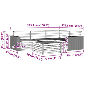 Σειρά Καναπέ Εξωτερικού 5 pcs Φυσικό 79 x 79 x 37 εκ - Pakobazaar