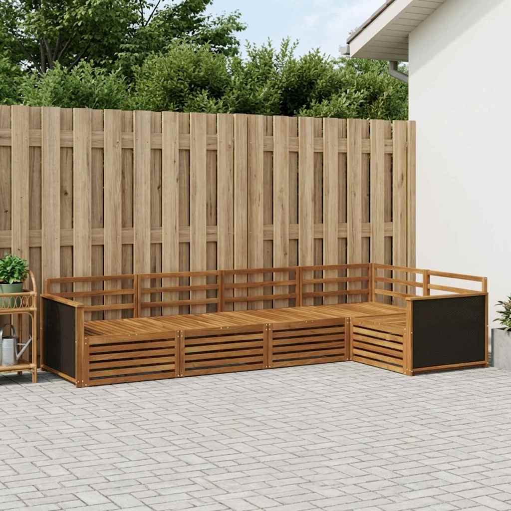 Σειρά Καναπέ Εξωτερικού 5 pcs Φυσικό 323 x 164,5 x 73 εκ - Pakobazaar