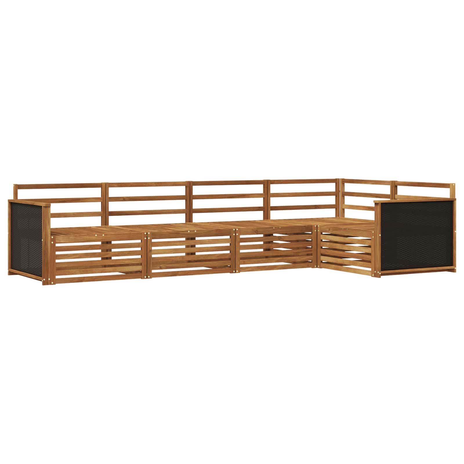 Σειρά Καναπέ Εξωτερικού 5 pcs Φυσικό 323 x 164,5 x 73 εκ - Pakobazaar