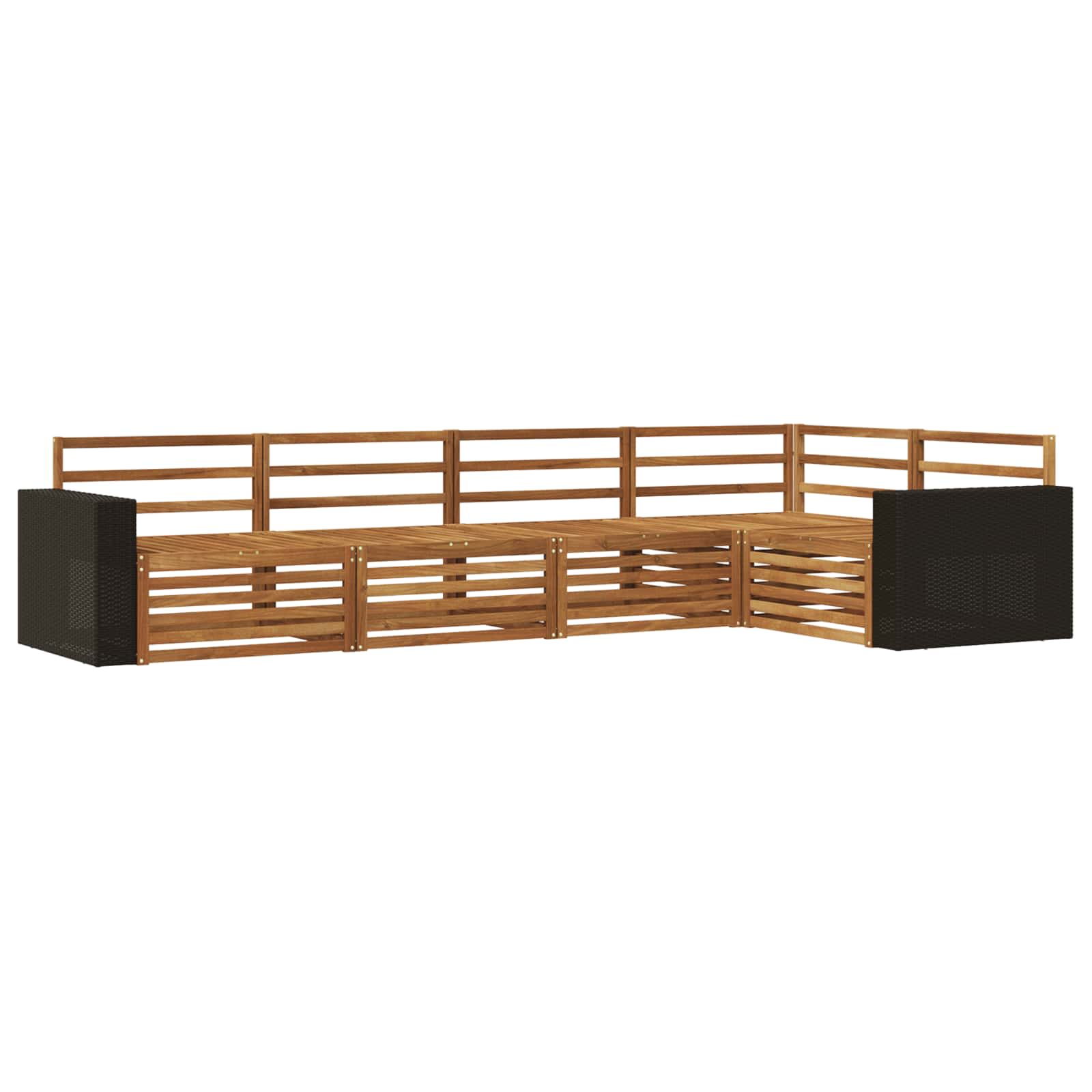 Σειρά Καναπέ Εξωτερικού 5 pcs Φυσικό 331 x 172,5 x 73 cm - Pakobazaar