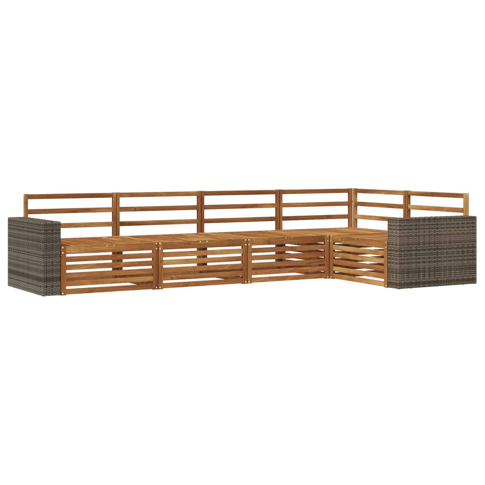 Σειρά Καναπέ Εξωτερικού 5 pcs Φυσικό 331 x 172,5 x 73 cm - Pakobazaar