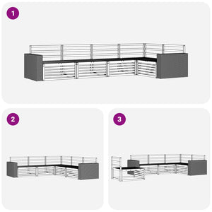 Σειρά Καναπέ Εξωτερικού 5 pcs Φυσικό 331 x 172,5 x 73 cm - Pakobazaar