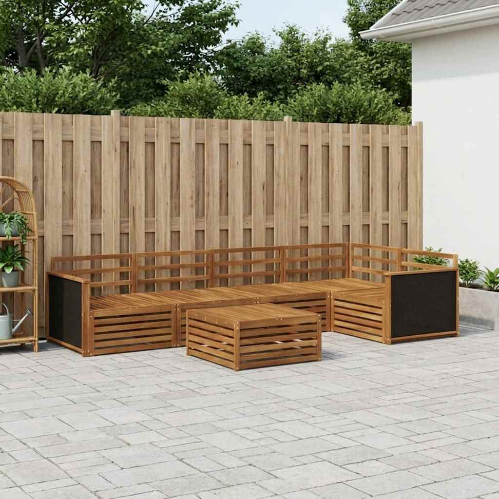 Σειρά Καναπέ Εξωτερικού 6 pcs Φυσικό 79 x 79 x 37 εκ - Pakobazaar
