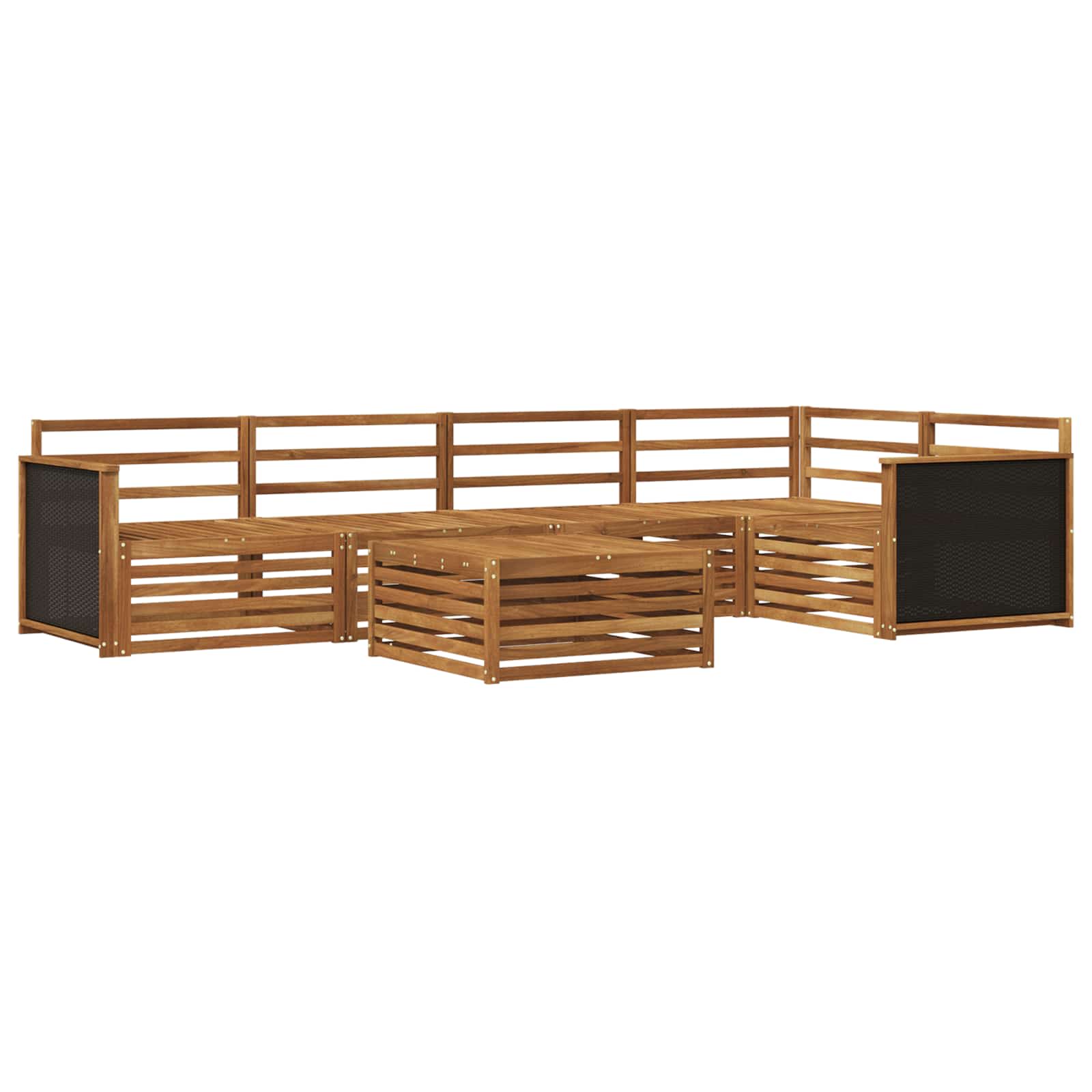 Σειρά Καναπέ Εξωτερικού 6 pcs Φυσικό 79 x 79 x 37 εκ - Pakobazaar