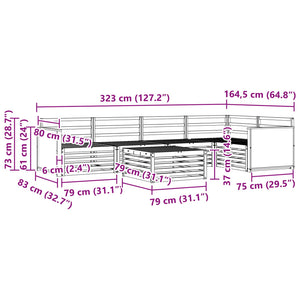 Σειρά Καναπέ Εξωτερικού 6 pcs Φυσικό 79 x 79 x 37 εκ - Pakobazaar