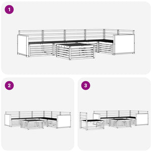 Σειρά Καναπέ Εξωτερικού 6 pcs Φυσικό Στερεό Ξύλο Ακακίας - Pakobazaar
