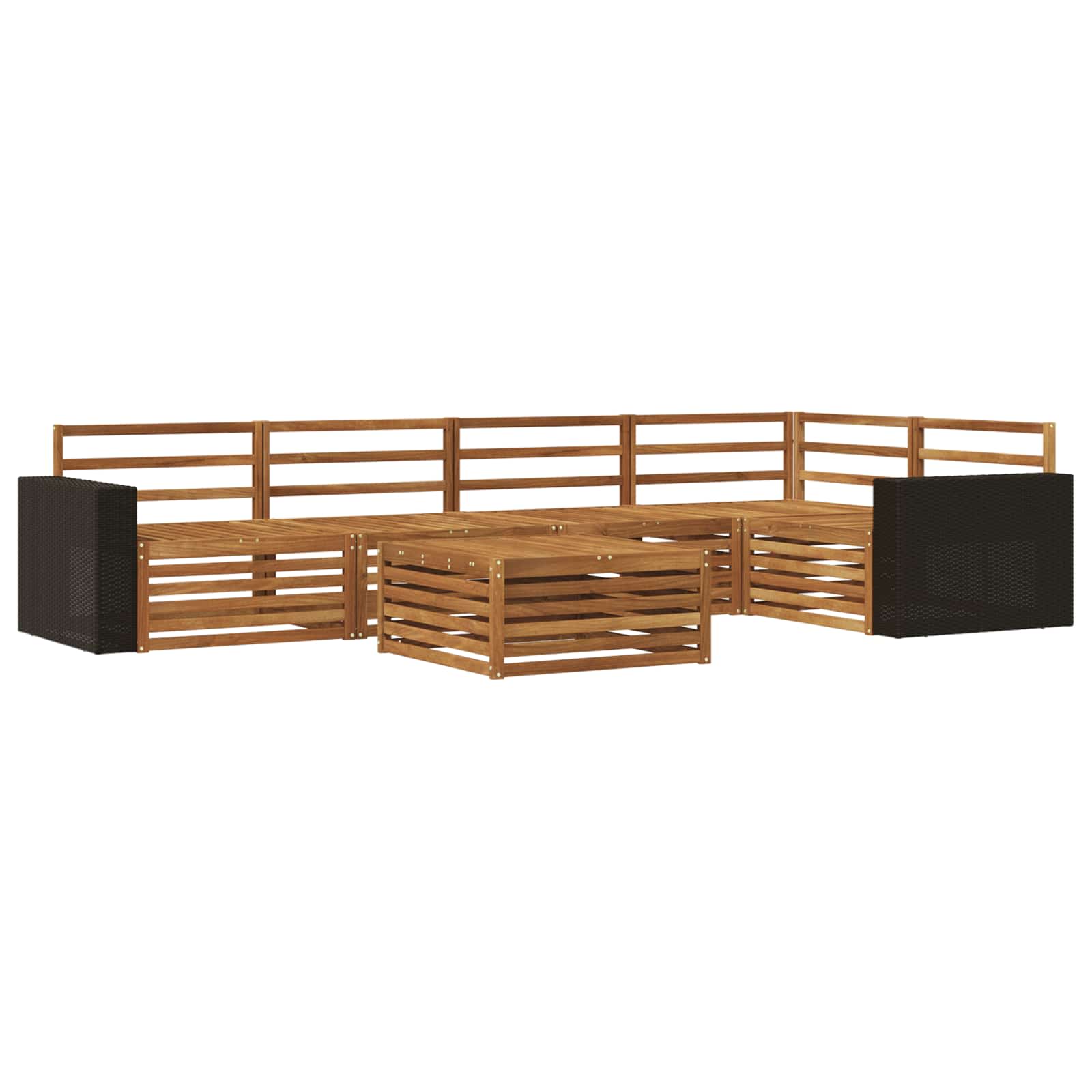 Σειρά Καναπέ Εξωτερικού 6 pcs Φυσικό 79 x 79 x 37 εκ - Pakobazaar