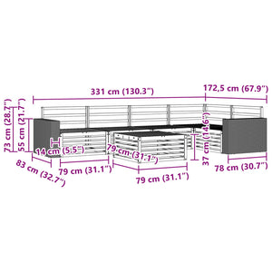 Σειρά Καναπέ Εξωτερικού 6 pcs Φυσικό 79 x 79 x 37 εκ - Pakobazaar
