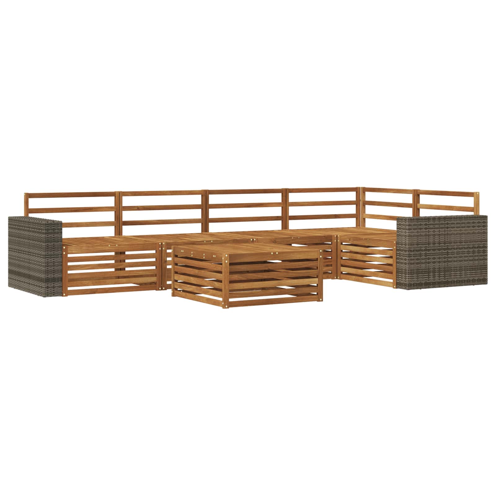 Σειρά Καναπέ Εξωτερικού 6 pcs Φυσικό 79 x 79 x 37 εκ - Pakobazaar