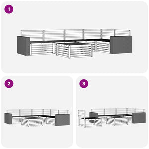 Σειρά Καναπέ Εξωτερικού 6 pcs Φυσικό 79 x 79 x 37 εκ - Pakobazaar