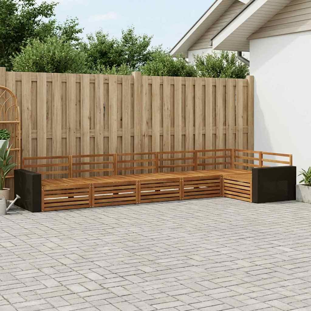 Σειρά Καναπέ Εξωτερικού 6 pcs Φυσικό 402 x 172,5 x 73 εκ - Pakobazaar