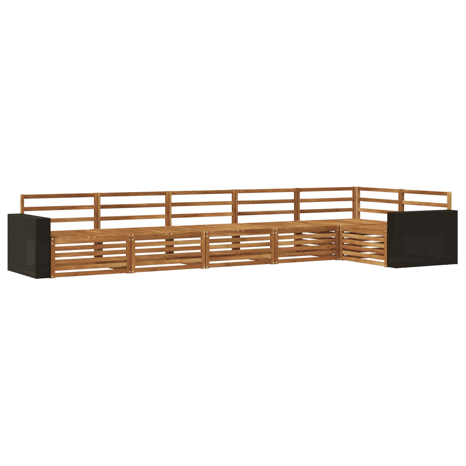 Σειρά Καναπέ Εξωτερικού 6 pcs Φυσικό 402 x 172,5 x 73 εκ - Pakobazaar