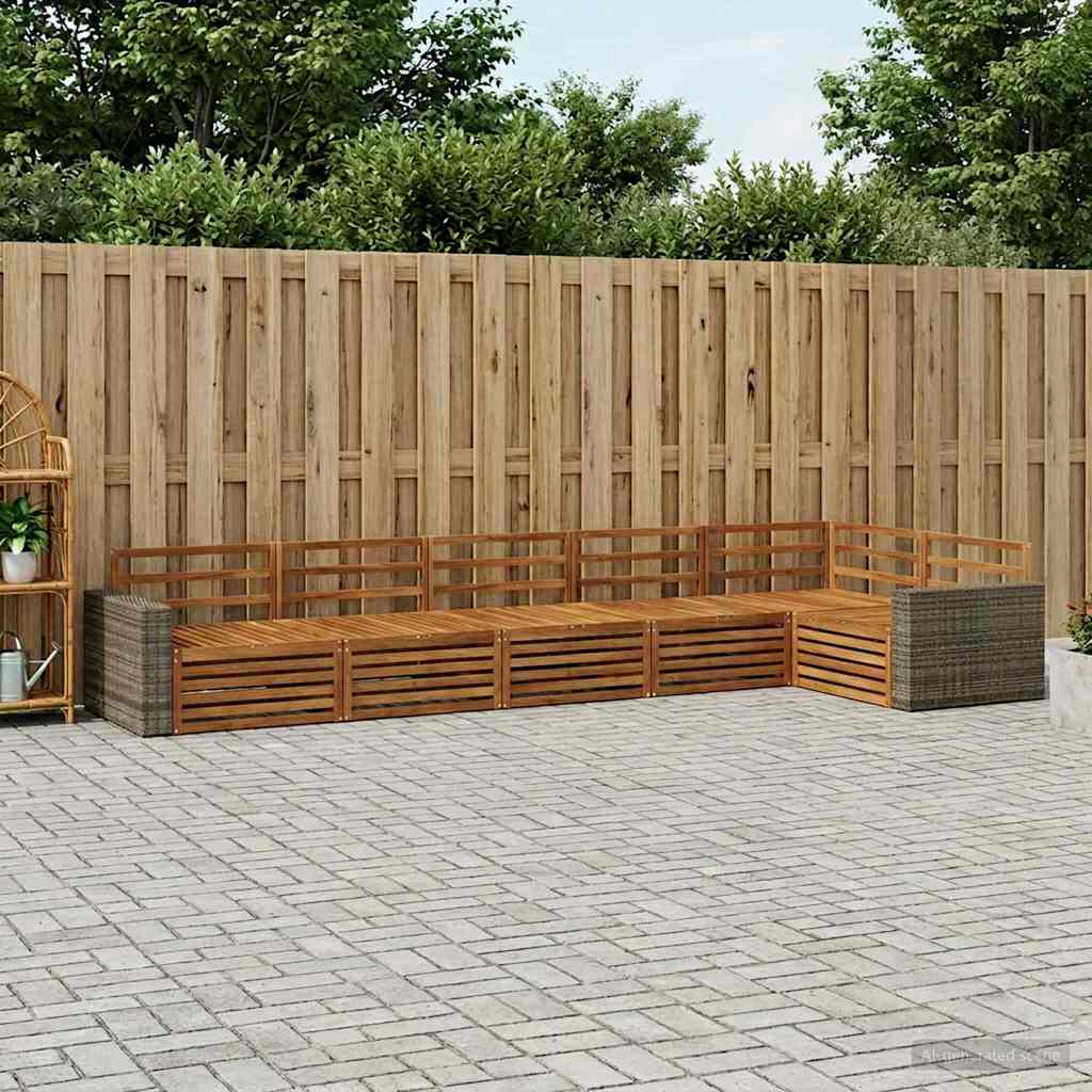 Σειρά Καναπέ Εξωτερικού 6 pcs Φυσικό 402 x 172,5 x 73 εκ - Pakobazaar