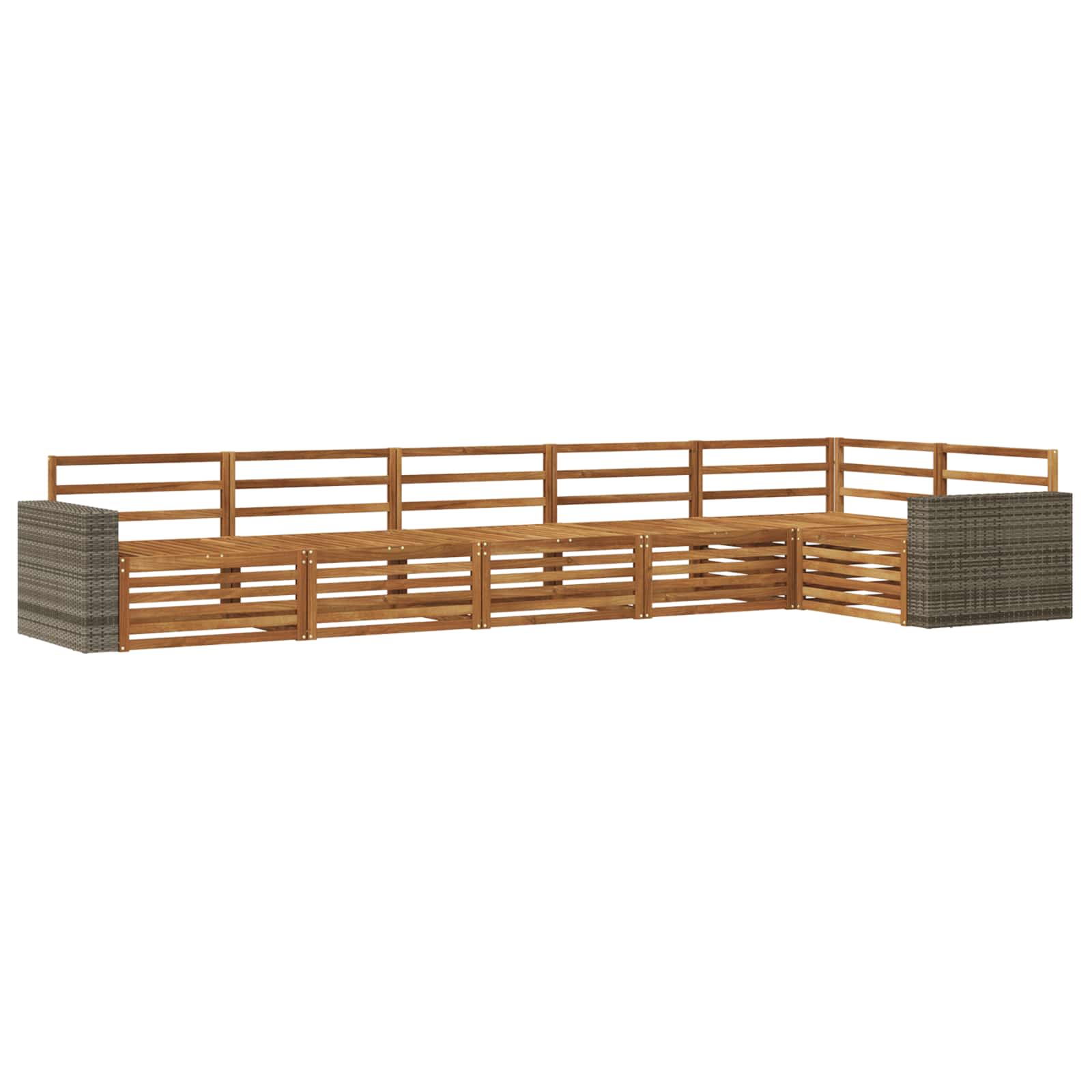 Σειρά Καναπέ Εξωτερικού 6 pcs Φυσικό 402 x 172,5 x 73 εκ - Pakobazaar
