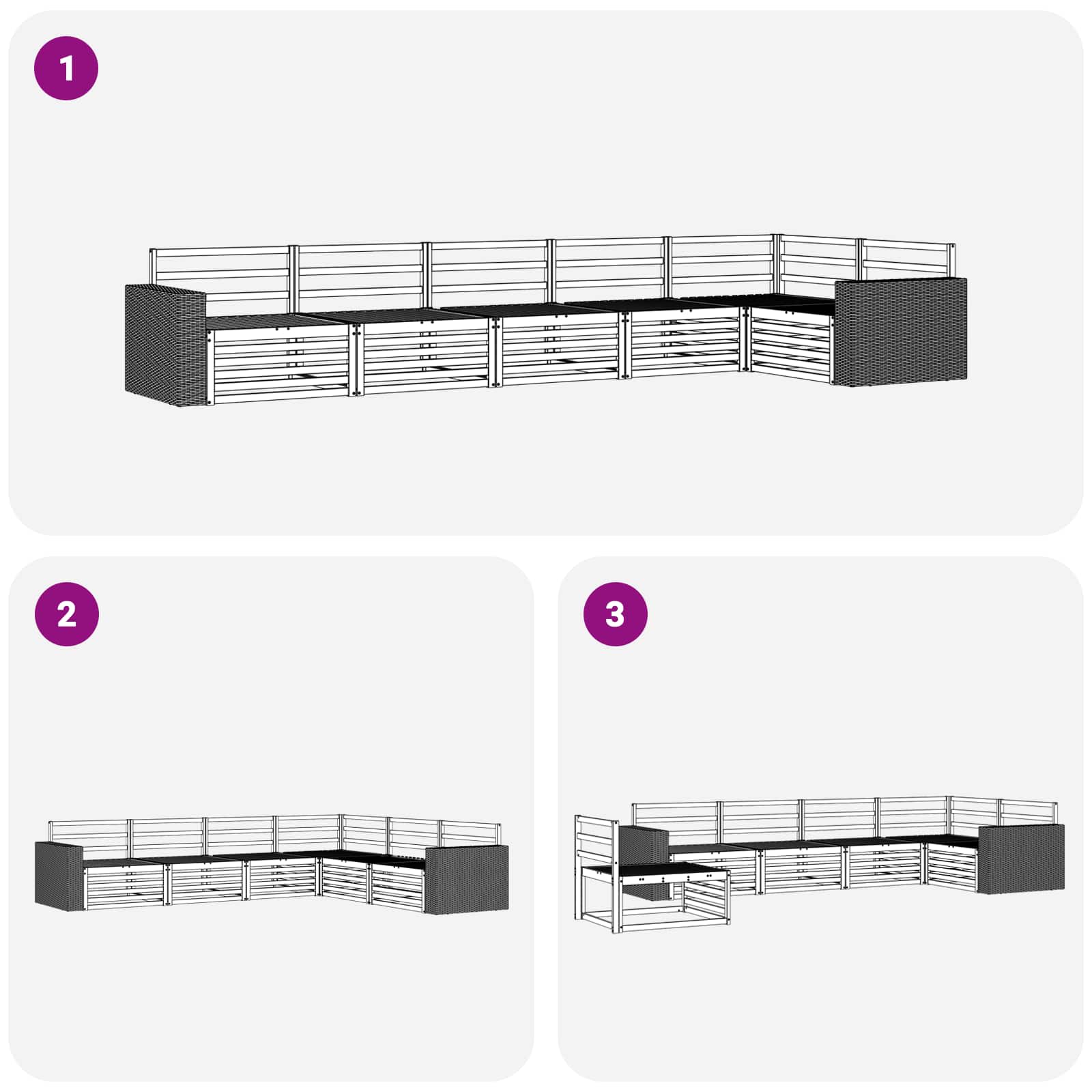 Σειρά Καναπέ Εξωτερικού 6 pcs Φυσικό 402 x 172,5 x 73 εκ - Pakobazaar
