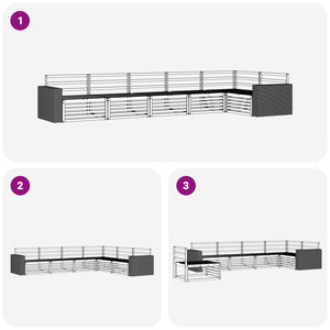 Σειρά Καναπέ Εξωτερικού 6 pcs Φυσικό 402 x 172,5 x 73 εκ - Pakobazaar