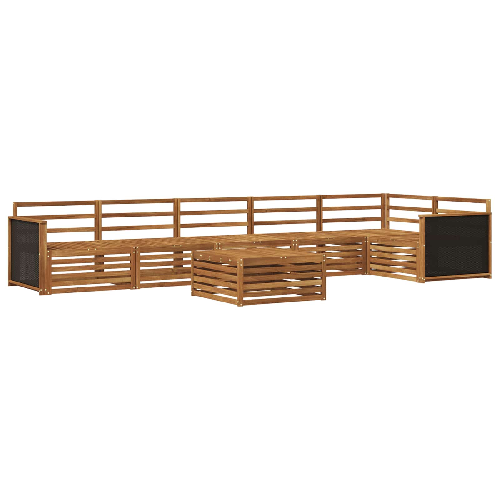 Σειρά Καναπέ Εξωτερικού 7 pcs Φυσικό 79 x 79 x 37 εκ - Pakobazaar