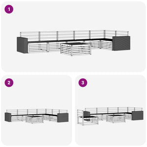 Σειρά Καναπέ Εξωτερικού 7 pcs Φυσικό 79 x 79 x 37 εκ - Pakobazaar