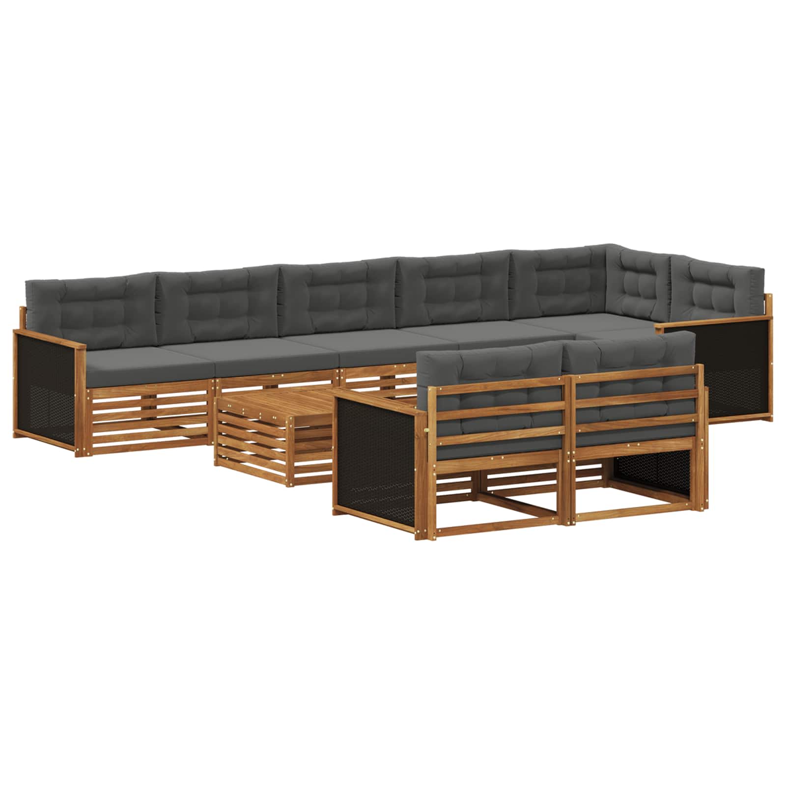 Σειρά Καναπέ Εξωτερικού με μαξιλάρι 9 pcs - Pakobazaar