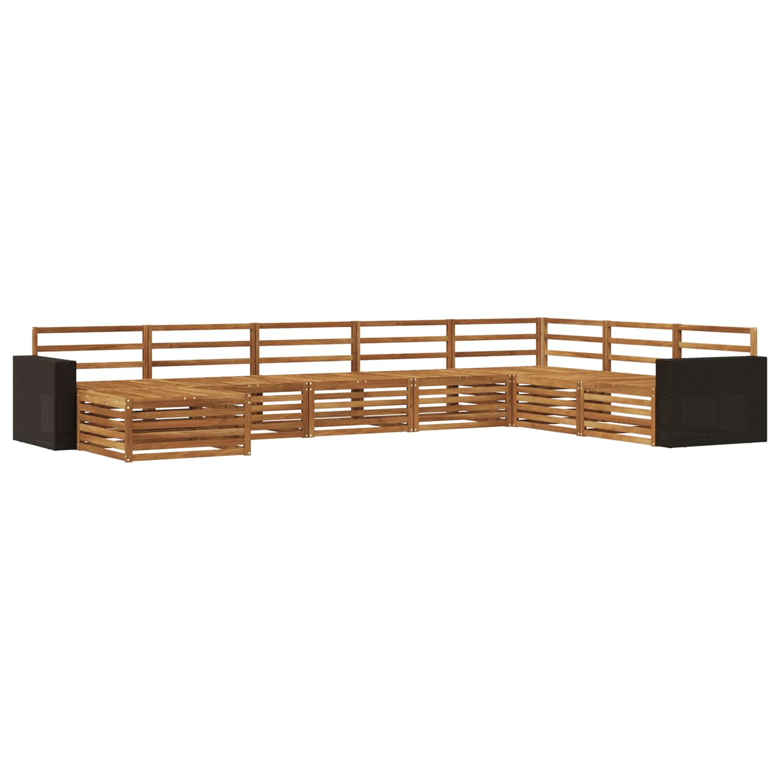Σειρά Καναπέ Εξωτερικού 8 pcs Φυσικό - Pakobazaar